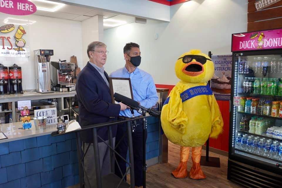 duck donuts mascot